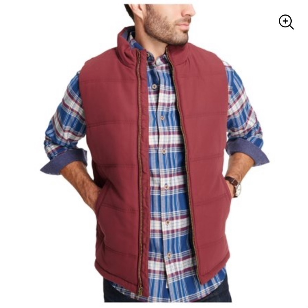 NWT men’s rusty red puffer vest size M